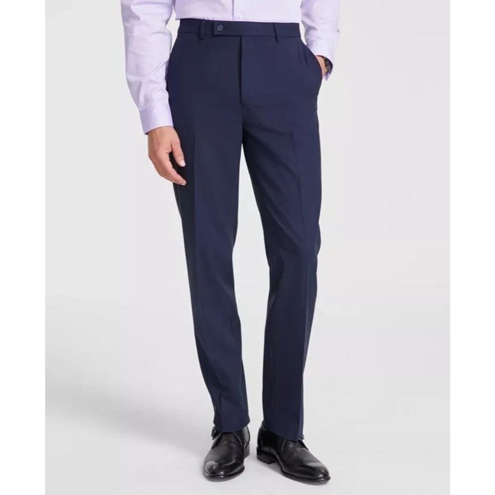 $95 BRAND NEW CALVIN KLEIN Mens 38x32 Navy Slim Fit Stretch Dress Pants/Slacks
